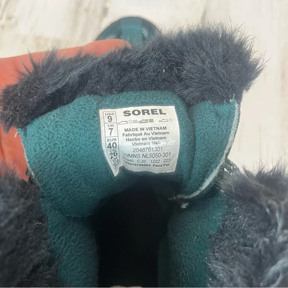 SOREL Teal/Black Suede And Canvas Waterproof Oma Rmx Glacy Boots - Picture 5 of 8
